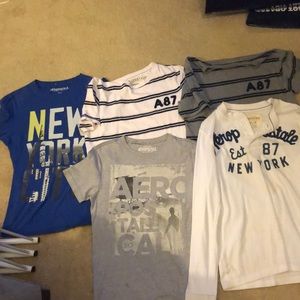 5 aeropostale shirts(1 long sleeve,4 short sleeve)
